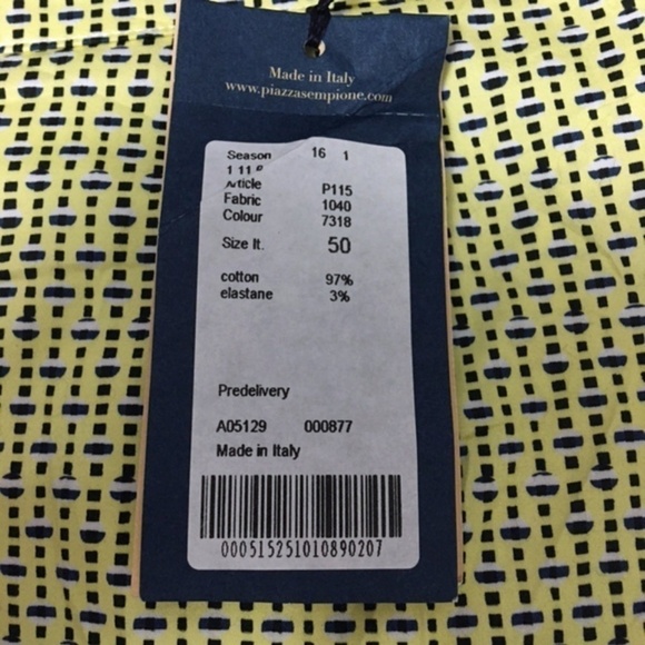 PIAZZA Sempione Brigitte Pants Trousers Cropped Capri Yellow Navy Multi Print - Picture 10 of 13